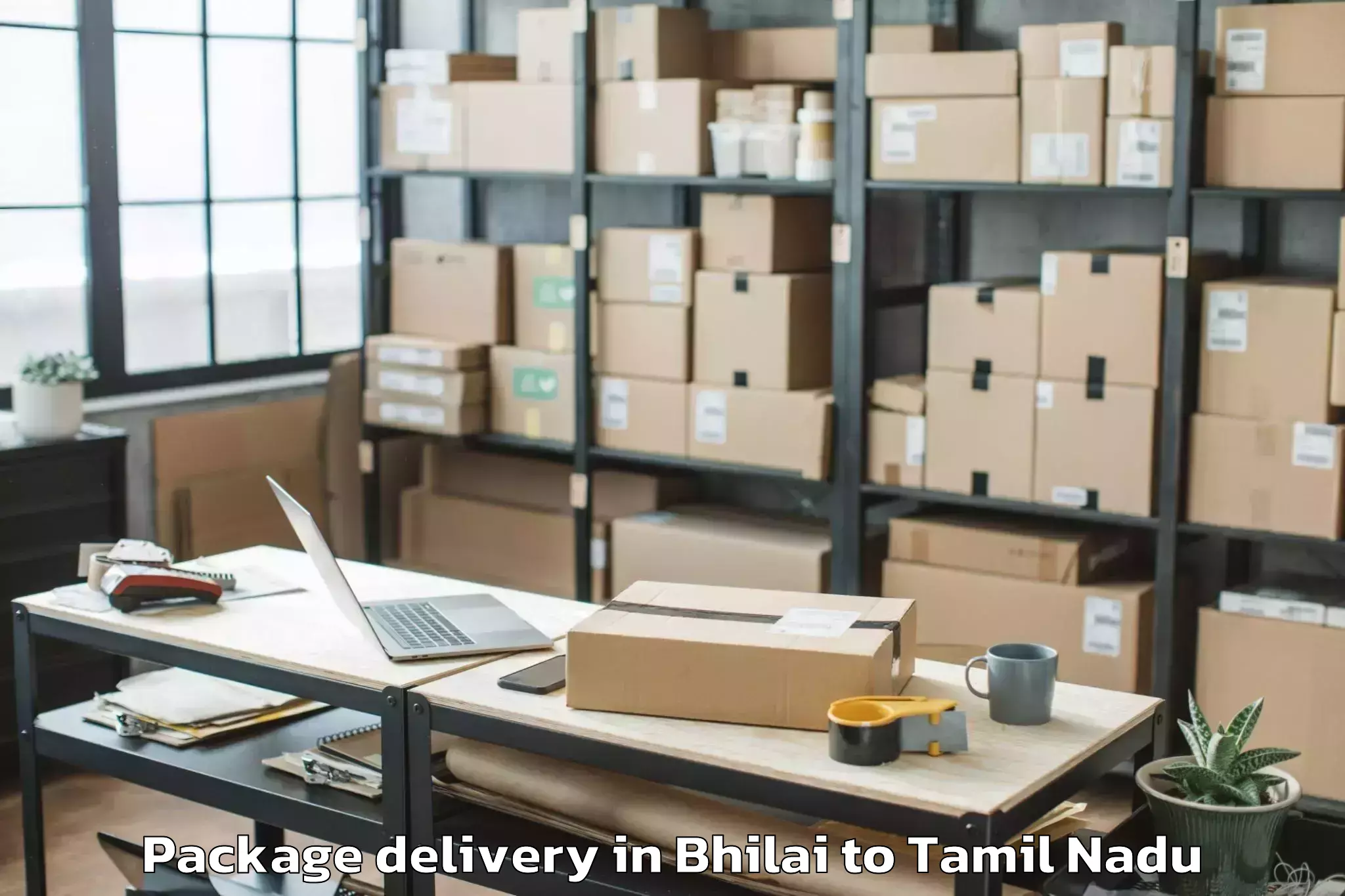 Reliable Bhilai to Manalurpettai Package Delivery